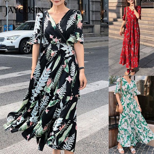 jaycosin women dress floral printing bohemian dresse loose chiffon ruffles short sleeve women's dresse v-neck summer sundress d1, Black;gray
jaycosin women dress floral printing bohemian dresse loose chiffon ruffles short sleeve women's dresse v-neck summer sundress d1, Black;gray