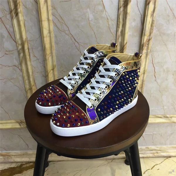 2019 classi brand studded spike flat men shoe red bottom shoes for mens women party lovers genuine leather sneakers 35-46 ing, Black
2019 classi brand studded spike flat men shoe red bottom shoes for mens women party lovers genuine leather sneakers 35-46 ing, Black