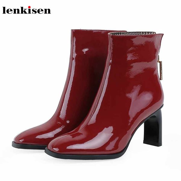 lenkisen european style genuine leather high heels square toe solid simple metal zipper winter women keep warm ankle boots l3f5, Black
lenkisen european style genuine leather high heels square toe solid simple metal zipper winter women keep warm ankle boots l3f5, Black