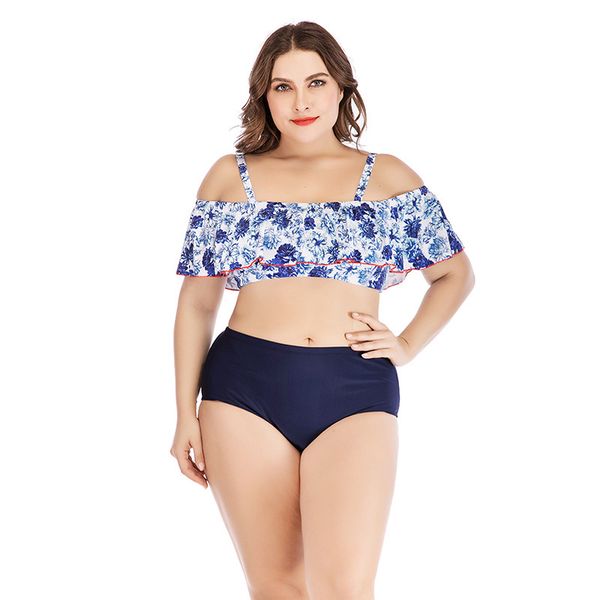 new and tight bikini print swimsuit split swimsuit women's large size with breast pad without steel bracket, White;black
new and tight bikini print swimsuit split swimsuit women's large size with breast pad without steel bracket, White;black