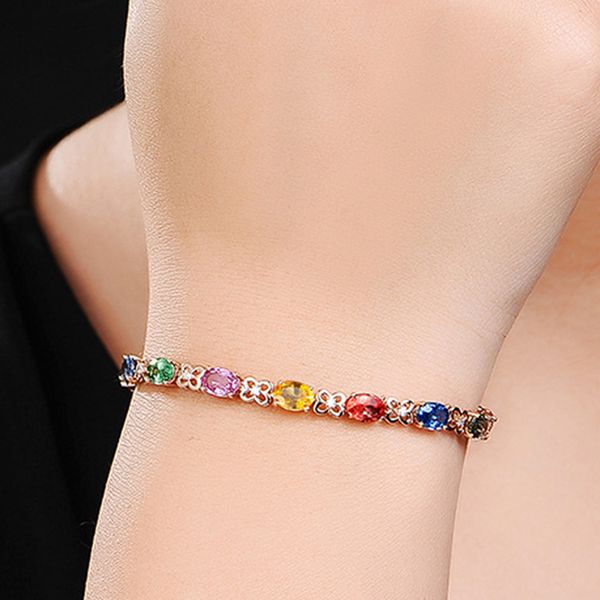 multicolor bracelet for women rose gold chain link bracelet lady shining cubic zircon bracelets jewelry pulseira, Black
multicolor bracelet for women rose gold chain link bracelet lady shining cubic zircon bracelets jewelry pulseira, Black