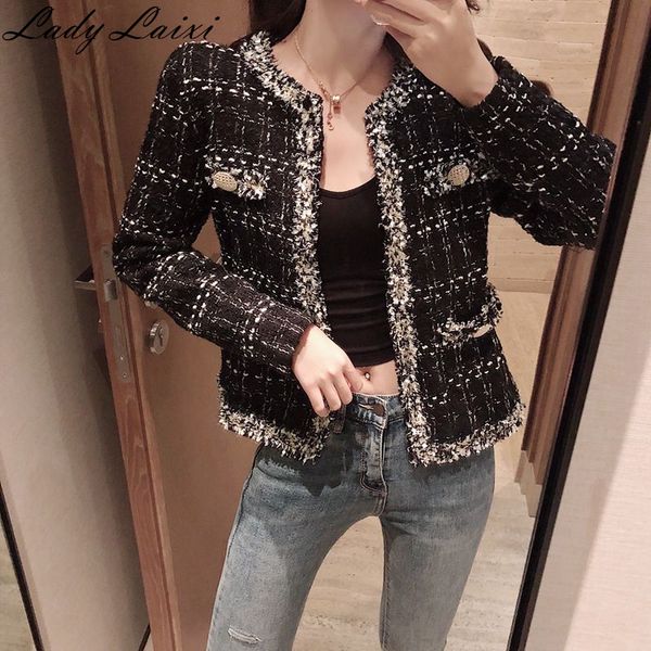 2019 autumn new women black tweed jackets plaid coats long sleeve elegant tassel jackets open stitch coats outerwear, Black;brown
2019 autumn new women black tweed jackets plaid coats long sleeve elegant tassel jackets open stitch coats outerwear, Black;brown