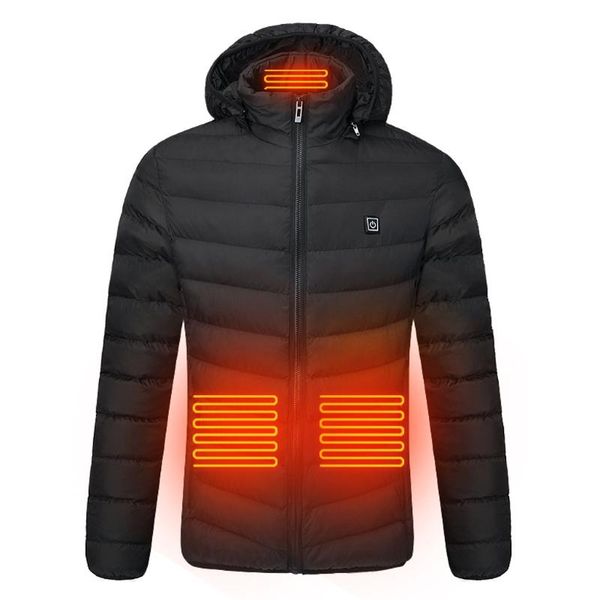 men's smart usb abdomen back neck four electric heating warm cotton clothes thick parka men outwear jacket male clothing 12.25, Black
men's smart usb abdomen back neck four electric heating warm cotton clothes thick parka men outwear jacket male clothing 12.25, Black
