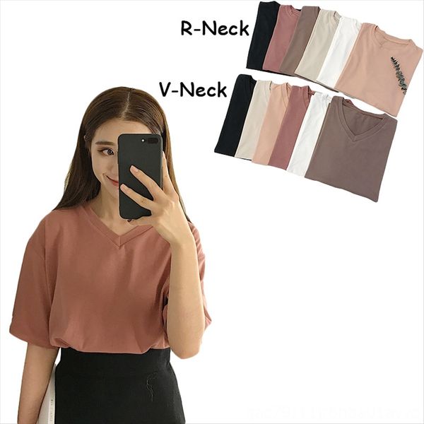 simple solid color v-neck short-sleeved -shirt women's loose casual round collar all-match simple solid color v-neck short-sleeved -shi, White
simple solid color v-neck short-sleeved -shirt women's loose casual round collar all-match simple solid color v-neck short-sleeved -shi, White
