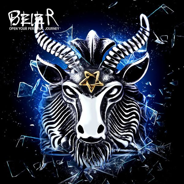 beier vintage stainless steel big goat head ring unique biker punk animal jewelry for man br8-182
beier vintage stainless steel big goat head ring unique biker punk animal jewelry for man br8-182