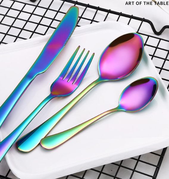 5 colors high-grade gold cutlery flatware set spoon fork knife teaspoon stainless dinnerware set cutlery tableware set 4pcs/set 
5 colors high-grade gold cutlery flatware set spoon fork knife teaspoon stainless dinnerware set cutlery tableware set 4pcs/set