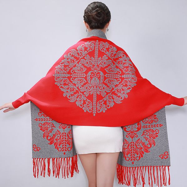 ladies wearable sleeve tassel poncho winter warm scarf women cape shawl thick shawls wraps reversible poncho capes 
ladies wearable sleeve tassel poncho winter warm scarf women cape shawl thick shawls wraps reversible poncho capes