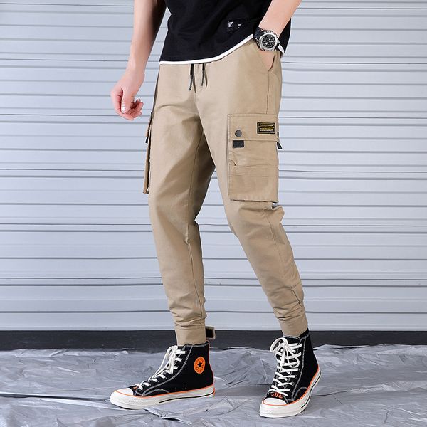men's pants casual overalls large size sports cotton multi-pocket beam feet loose korean version of male trousers, Black
men's pants casual overalls large size sports cotton multi-pocket beam feet loose korean version of male trousers, Black