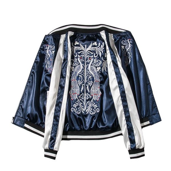 lyzous casual peacock embroidery bomber jacket chic stand collar contrast colors basic jackets spring autumn jacket, Black;brown
lyzous casual peacock embroidery bomber jacket chic stand collar contrast colors basic jackets spring autumn jacket, Black;brown