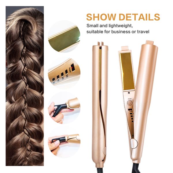 2 in 1 gold titanium flat iron twist hair curling & hair straightener irons styling 1 inch straightening & curls hair care tool
2 in 1 gold titanium flat iron twist hair curling & hair straightener irons styling 1 inch straightening & curls hair care tool