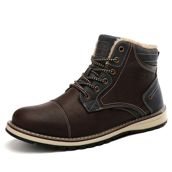 non slip 019 leather ankle men boots snow shoes warm autumn winter classic fur plush male casual boot sneakers footwear size 45, Black
non slip 019 leather ankle men boots snow shoes warm autumn winter classic fur plush male casual boot sneakers footwear size 45, Black