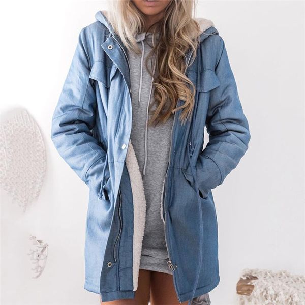 women's hooded jackets female jacket plush coat casual long sleeve denim jacket long jean outwear overcoat feminine coat, Black;brown
women's hooded jackets female jacket plush coat casual long sleeve denim jacket long jean outwear overcoat feminine coat, Black;brown