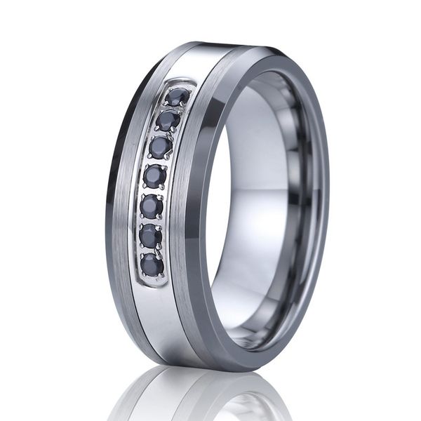 classic alliances 8mm men's tungsten carbide jewelry wedding band couple rings for men and women with black cz stones
classic alliances 8mm men's tungsten carbide jewelry wedding band couple rings for men and women with black cz stones