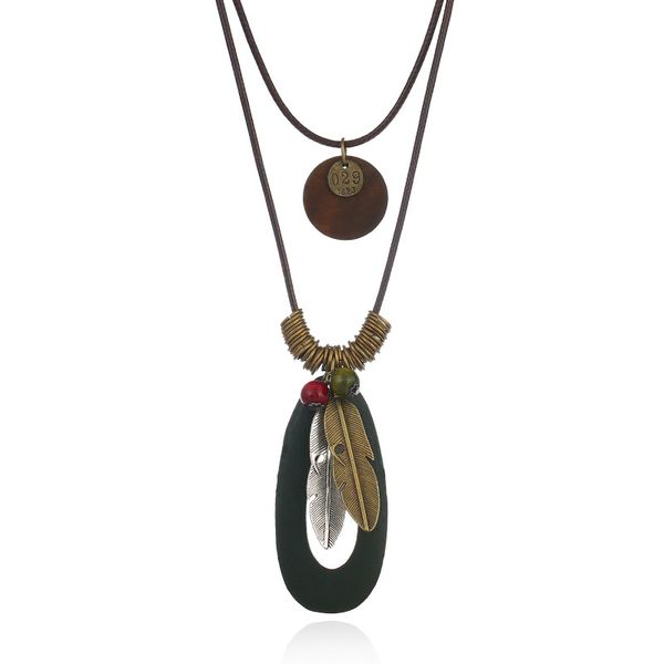 new jewelry european and american leaf sweater chain explosive creative long wooden bead necklace, Silver
new jewelry european and american leaf sweater chain explosive creative long wooden bead necklace, Silver