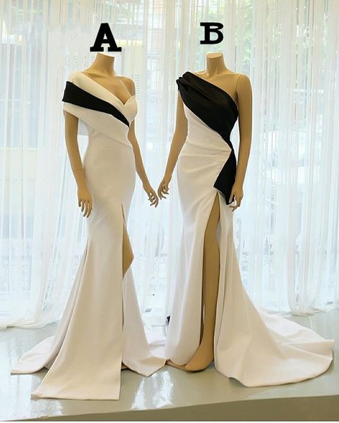 custom made white black evening dresses mermaid pleats open back off shoulder or one shoulder split prom dress 2019 formal cocktail party, Black;red
custom made white black evening dresses mermaid pleats open back off shoulder or one shoulder split prom dress 2019 formal cocktail party, Black;red