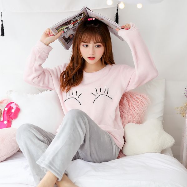 2020 winter long sleeve thick warm flannel pajama sets for women coral velvet sleepwear suit pijama mujer homewear home clothes, Black;red
2020 winter long sleeve thick warm flannel pajama sets for women coral velvet sleepwear suit pijama mujer homewear home clothes, Black;red