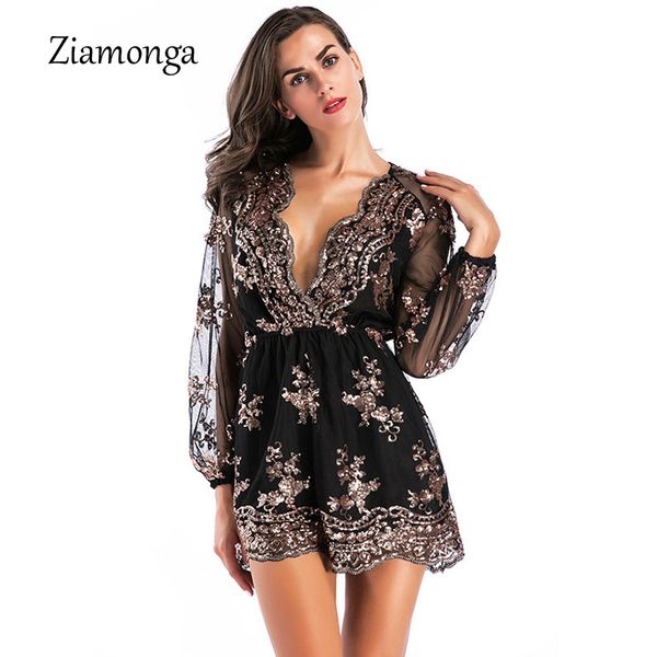ziamonga deep v sequin playsuit women mesh short bodysuit summer beach club elegant jumpsuit rompers embroidery leotard overalls, Black;white
ziamonga deep v sequin playsuit women mesh short bodysuit summer beach club elegant jumpsuit rompers embroidery leotard overalls, Black;white