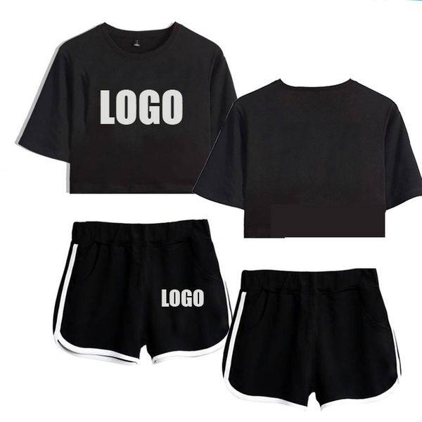 customize logo two piece set summer cotton short sleeve t-shirt 2 piece set women crop + shorts customize made 12599-txdk, White
customize logo two piece set summer cotton short sleeve t-shirt 2 piece set women crop + shorts customize made 12599-txdk, White