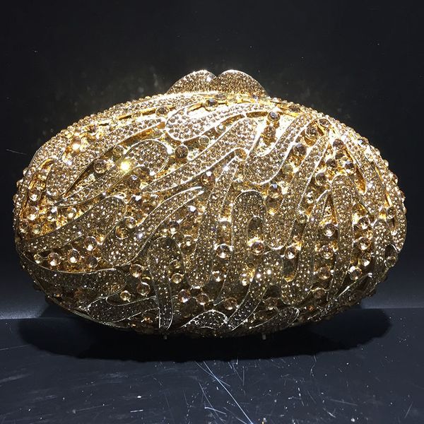 2020 new fashion gold crystal handbags women bags rhinestone oval shape evening clutch purse prom mini chain handbags
2020 new fashion gold crystal handbags women bags rhinestone oval shape evening clutch purse prom mini chain handbags