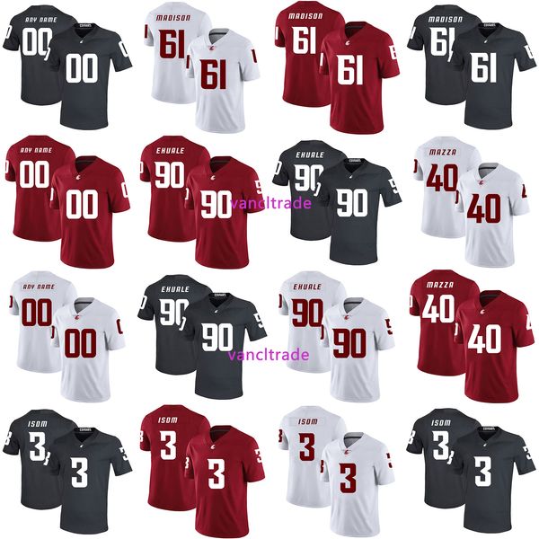 washington state cougars 3 daniel isom 90 daniel ekuale 61 cole madison 40 blake mazza 00 любое имя мужские футбольные майки, Black;red
washington state cougars 3 daniel isom 90 daniel ekuale 61 cole madison 40 blake mazza 00 любое имя мужские футбольные майки, Black;red