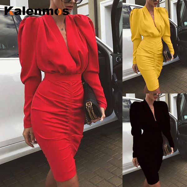elegant dress women v-neck lantern sleeve solid spring knee-length ol work high waist long sleeve party bodycon vestidos, Black;gray
elegant dress women v-neck lantern sleeve solid spring knee-length ol work high waist long sleeve party bodycon vestidos, Black;gray