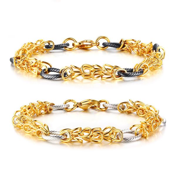 trendy men's stainless steel black wia hollow bracelet gold color creative unique bracelet jewelry gifts wholesale, White
trendy men's stainless steel black wia hollow bracelet gold color creative unique bracelet jewelry gifts wholesale, White