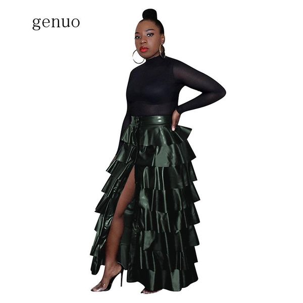 skirts cascading ruffle long for women high waist single-breasted pu leather clubwear parties solid plus size skirt, Black
skirts cascading ruffle long for women high waist single-breasted pu leather clubwear parties solid plus size skirt, Black