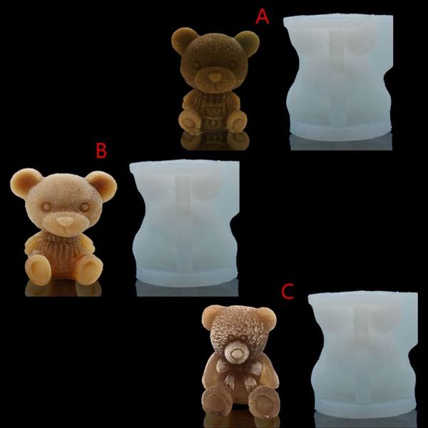 baby bear craft art silicone soap candle tray resin casting silicone molds