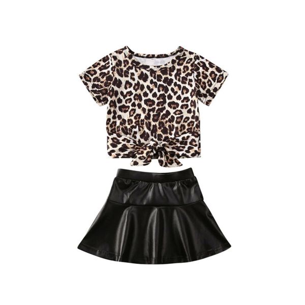 2020 summer toddler kids baby girls leopard short sleeve t-shirt + leather skirts 2pcs outfits clothes 1-5t, White
2020 summer toddler kids baby girls leopard short sleeve t-shirt + leather skirts 2pcs outfits clothes 1-5t, White