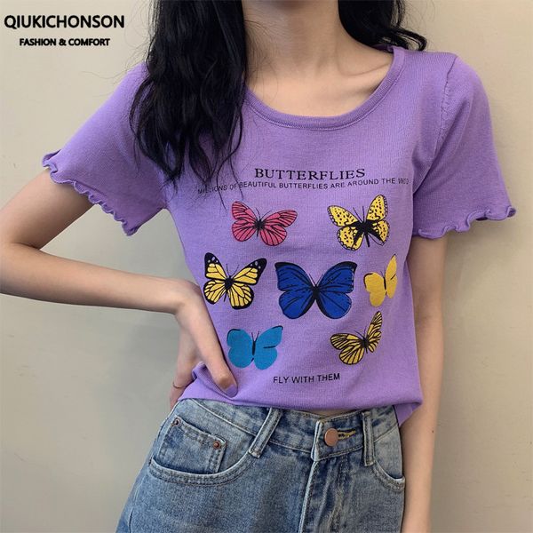 cute butterfly women summer frill short sleeve crop t shirt bm style teenage girls tshirt knitted tee shirt femme, White
cute butterfly women summer frill short sleeve crop t shirt bm style teenage girls tshirt knitted tee shirt femme, White
