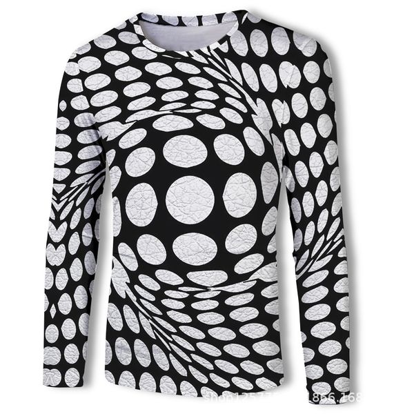 mens designer black and white ball 3d printing casual long sleeve t-shirt, White;black
mens designer black and white ball 3d printing casual long sleeve t-shirt, White;black