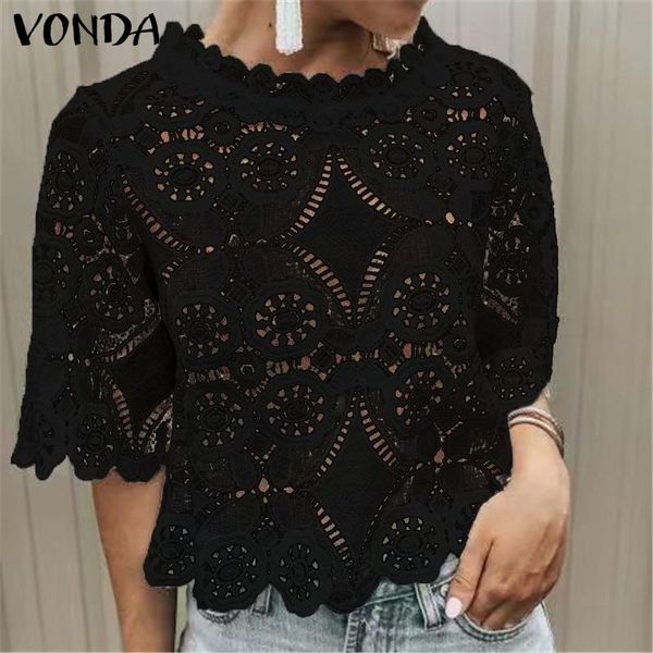 women bohemian plus size white blouse vonda elegant o-neck hollow out short sleeve lace solid casual loose shirt blusa 5xl
women bohemian plus size white blouse vonda elegant o-neck hollow out short sleeve lace solid casual loose shirt blusa 5xl