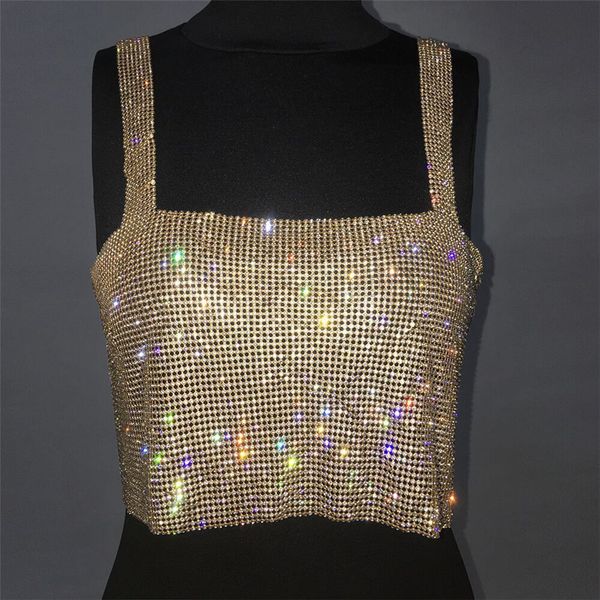 2019 glitter nightclub backless rhinestone tank women metal crystal diamonds sequined night club party wear crop top, White
2019 glitter nightclub backless rhinestone tank women metal crystal diamonds sequined night club party wear crop top, White