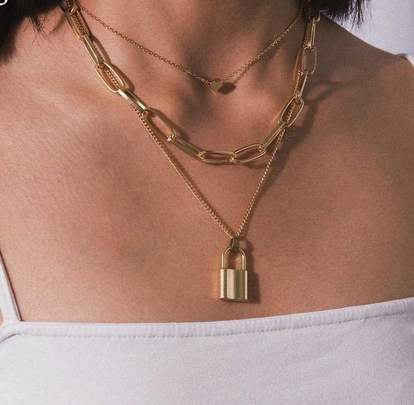 ingemark multi layer lover lock pendant choker necklace steampunk padlock heart chain necklace collier couple jewelry gift, Silver
ingemark multi layer lover lock pendant choker necklace steampunk padlock heart chain necklace collier couple jewelry gift, Silver