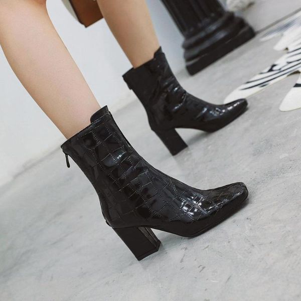 women ankle boots zip square toe footwear high heels female boots party shoes women 2020 new winter, Black
women ankle boots zip square toe footwear high heels female boots party shoes women 2020 new winter, Black