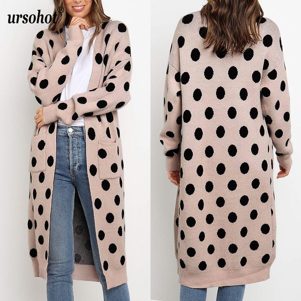 urso2019 autumn knitted pocket cardigan dot pattern women sweaters open front long sleeve knitwear winter loose outwear lady, Black;brown
urso2019 autumn knitted pocket cardigan dot pattern women sweaters open front long sleeve knitwear winter loose outwear lady, Black;brown