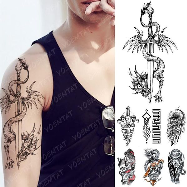 waterproof temporary tattoo sticker dragon sword warrior flash tattoos sheep goat knight body art arm fake tatoo women men
waterproof temporary tattoo sticker dragon sword warrior flash tattoos sheep goat knight body art arm fake tatoo women men