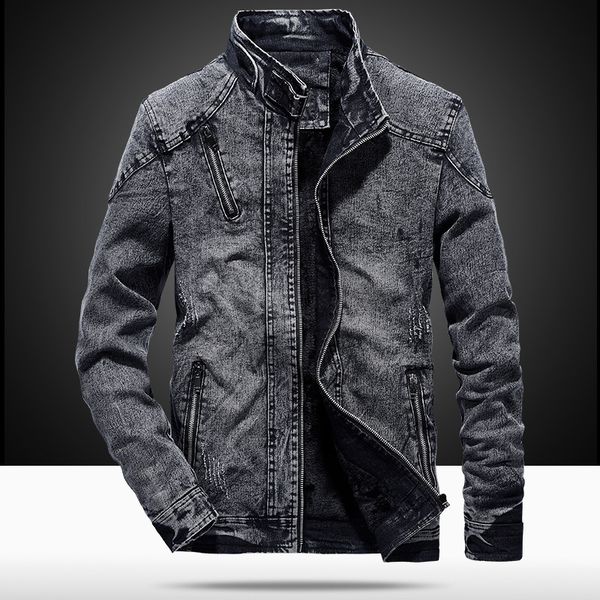 men denim jackets coat autumn male solid color zipper jacket overcoat men's casual fashion jackets, Black;brown 
men denim jackets coat autumn male solid color zipper jacket overcoat men's casual fashion jackets, Black;brown