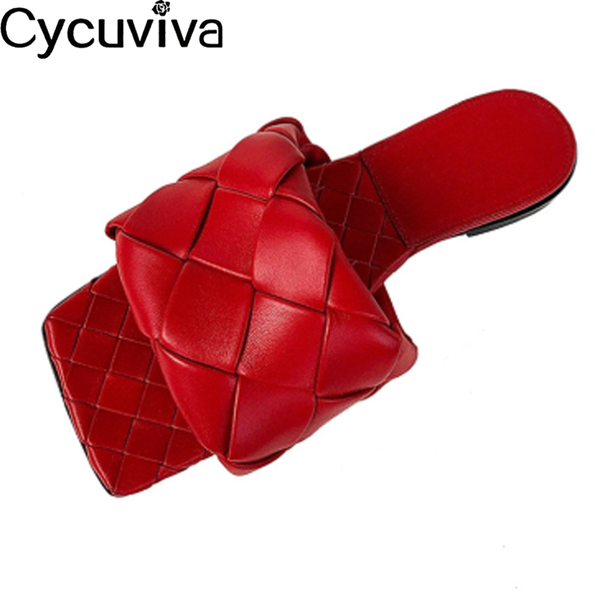 women slippers braided leather flat beach botas square toe weave flip flops summer shoes woman cozy runway red white black mujer
women slippers braided leather flat beach botas square toe weave flip flops summer shoes woman cozy runway red white black mujer