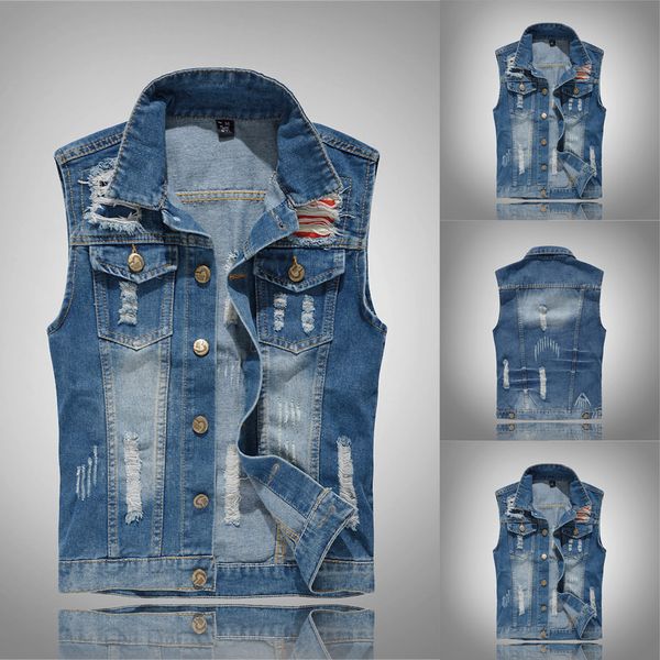 men denim jeans vest coat ripped tassel pocket sleeveless jacket man streetwear cowboy waistcoat broken hole jackets 5xl, Black;white
men denim jeans vest coat ripped tassel pocket sleeveless jacket man streetwear cowboy waistcoat broken hole jackets 5xl, Black;white