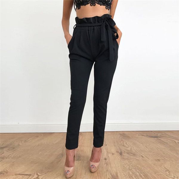 women fashion plain pants office ladies formal ninth trousers with belt ankle-length pants casual classy, Black;white
women fashion plain pants office ladies formal ninth trousers with belt ankle-length pants casual classy, Black;white