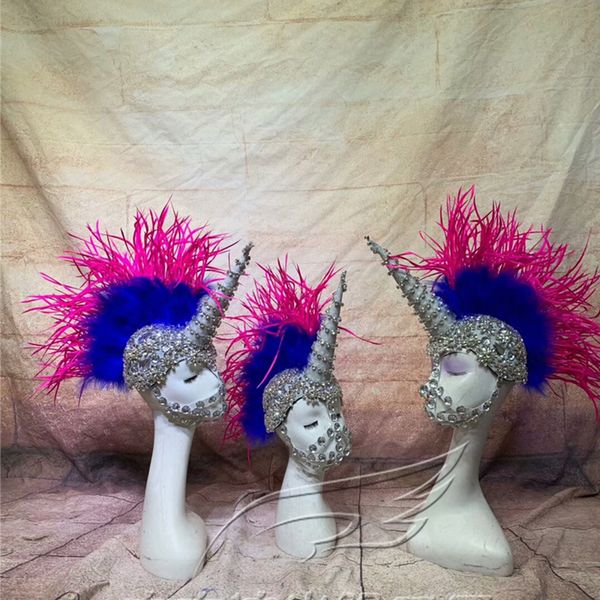 nightclub model female singer catwalk unicorn feather rhinestone headdress stage prop halloween cosplay outfits dwy2897, Black;red
nightclub model female singer catwalk unicorn feather rhinestone headdress stage prop halloween cosplay outfits dwy2897, Black;red