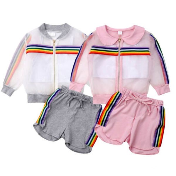 toddler kid baby girl rainbow mesh coat+vest+short pant 3pcs cover-up outfit clothes summer us, White
toddler kid baby girl rainbow mesh coat+vest+short pant 3pcs cover-up outfit clothes summer us, White