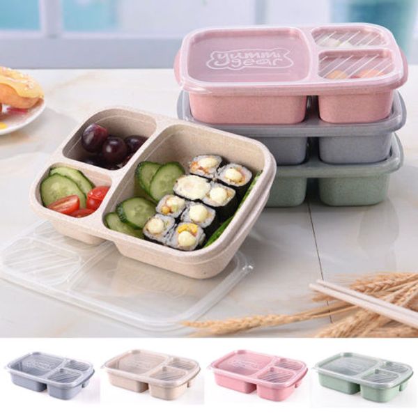 3 grid wheat straw lunch box microwave bento box quality health natural student portable food storage box tableware
3 grid wheat straw lunch box microwave bento box quality health natural student portable food storage box tableware
