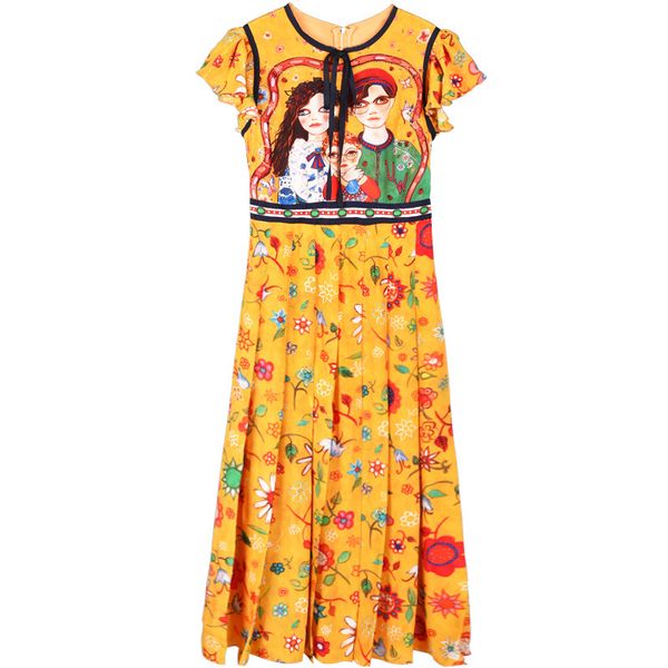 2019 summer dresses new fashion g chiffon bow yellow slim dress pleated skirt printed fairy swing skirt women clothes pullover size s-l, Black;gray
2019 summer dresses new fashion g chiffon bow yellow slim dress pleated skirt printed fairy swing skirt women clothes pullover size s-l, Black;gray