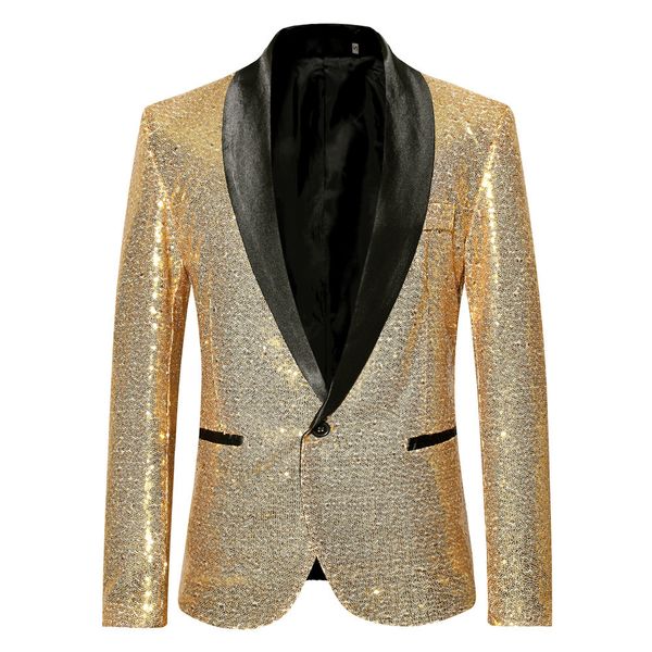 pyjtrl men blazer fashion shiny gold sequin blazers singers stage clothing costume, White;black
pyjtrl men blazer fashion shiny gold sequin blazers singers stage clothing costume, White;black