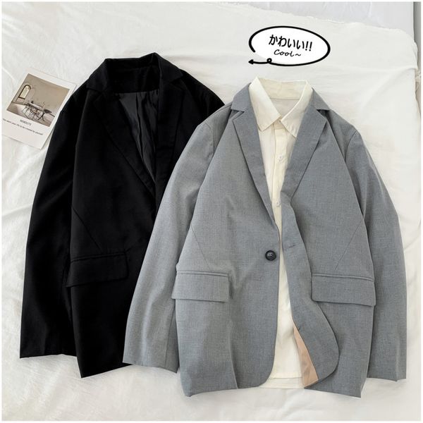 men's suit jacket 2019 autumn and winter new wild pure color trend single buckle casual suit jacket youth fashion men's clothing, White;black
men's suit jacket 2019 autumn and winter new wild pure color trend single buckle casual suit jacket youth fashion men's clothing, White;black