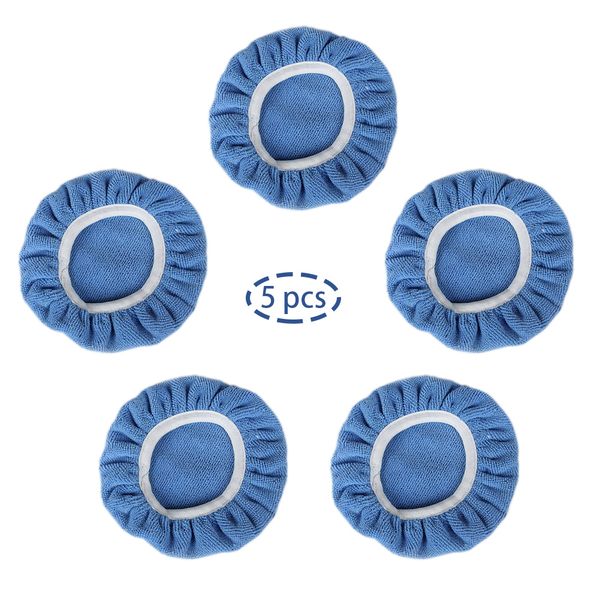 

5pcs replacement pad cover paint care accessories car polisher bonnet tools microfiber round buffer waxing universal cleaning