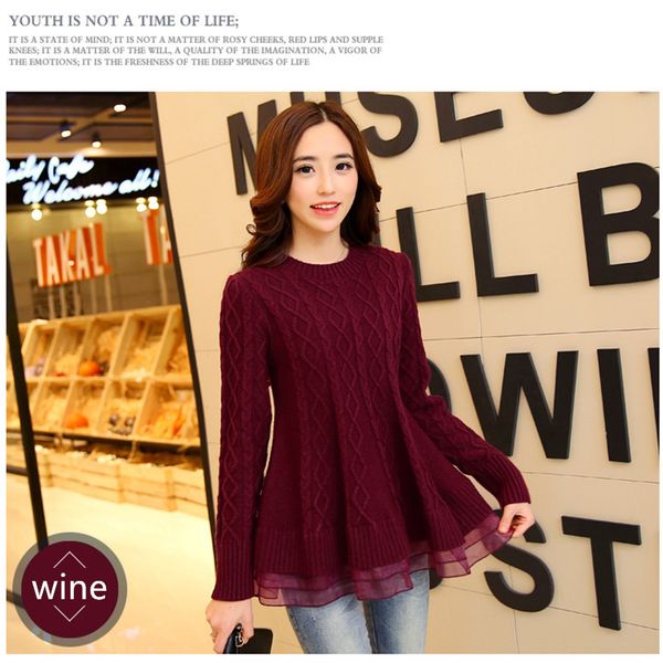 autumn winter elegant women sweater knitted slim fit pullover organza patchwork dress o-neck long sleeve elastic size, White;black
autumn winter elegant women sweater knitted slim fit pullover organza patchwork dress o-neck long sleeve elastic size, White;black