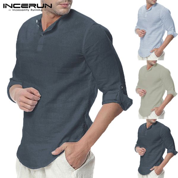 incerun men shirt long sleeve cotton slim fit solid casual men blouse basic shirt 2019 streetwear male pullovers camisa s-5xl, White;black
incerun men shirt long sleeve cotton slim fit solid casual men blouse basic shirt 2019 streetwear male pullovers camisa s-5xl, White;black